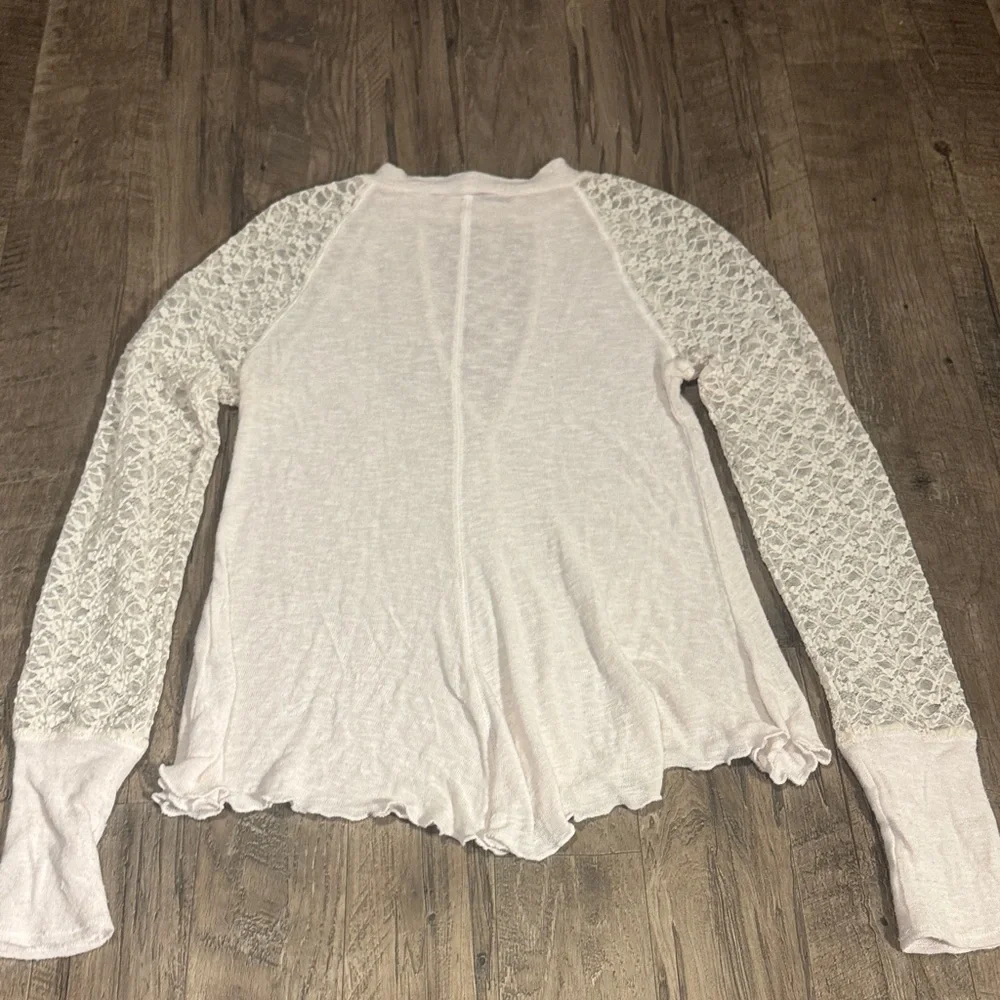 Free People Intimately White Boho Lace Detail Blouse - Size M